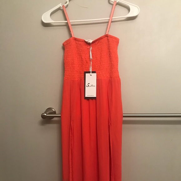 5th & Love Coral Long Maxi Dress - Picture 1 of 4